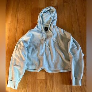 adidas Women's Blue Crop Fit Pullover Hoodie - S